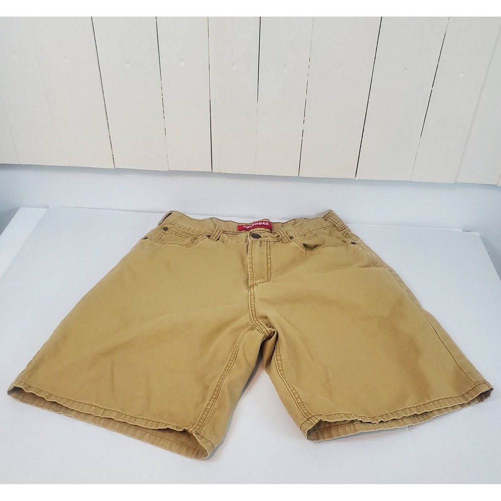 Unionbay Mens Khaki Chino Shorts Tan Cotton Twill Size 32